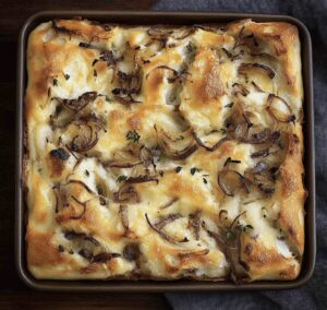 Rustic Cheesy Onion Focaccia Bread Recipe