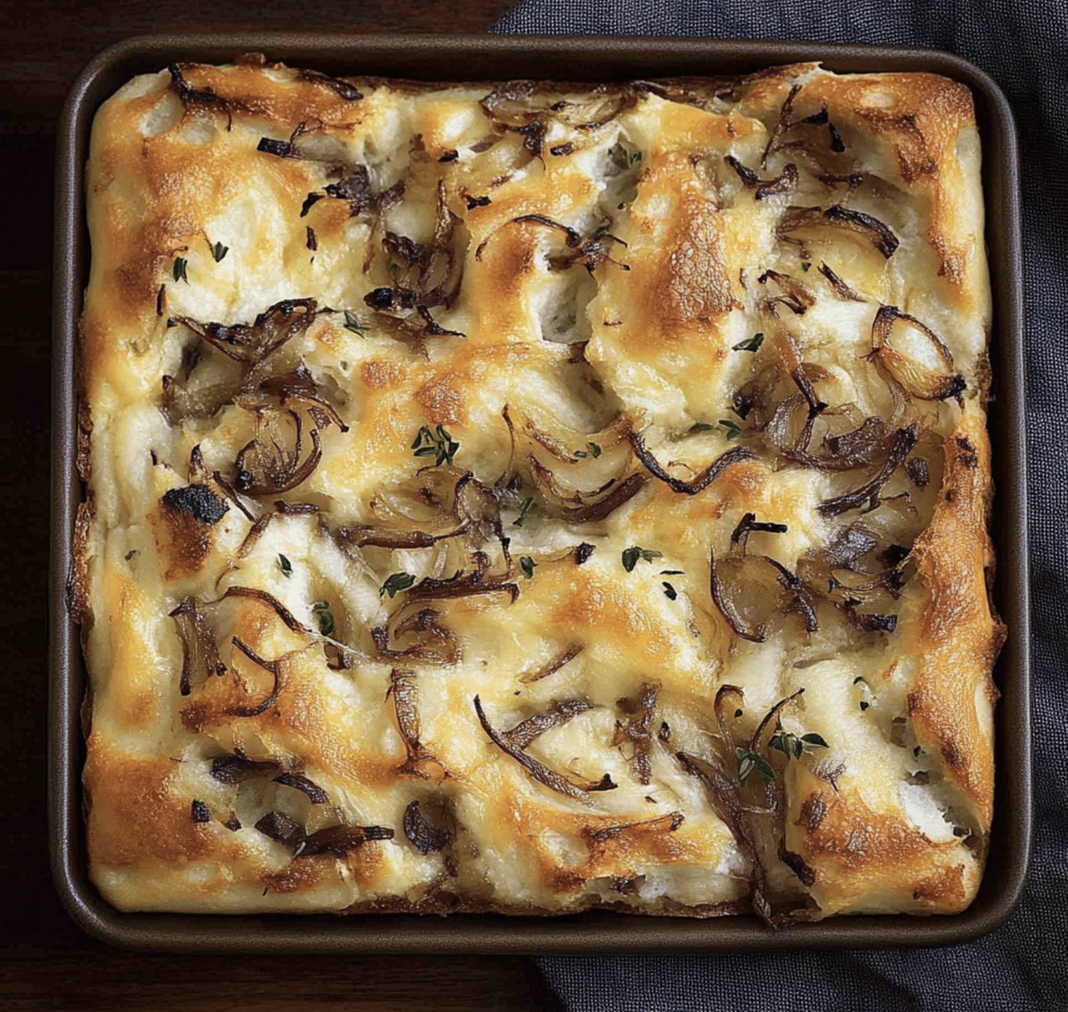 Rustic Cheesy Onion Focaccia Bread Recipe