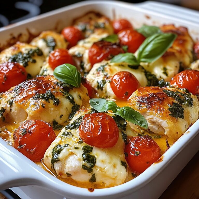 Cheesy Caprese Chicken Casserole Recipe