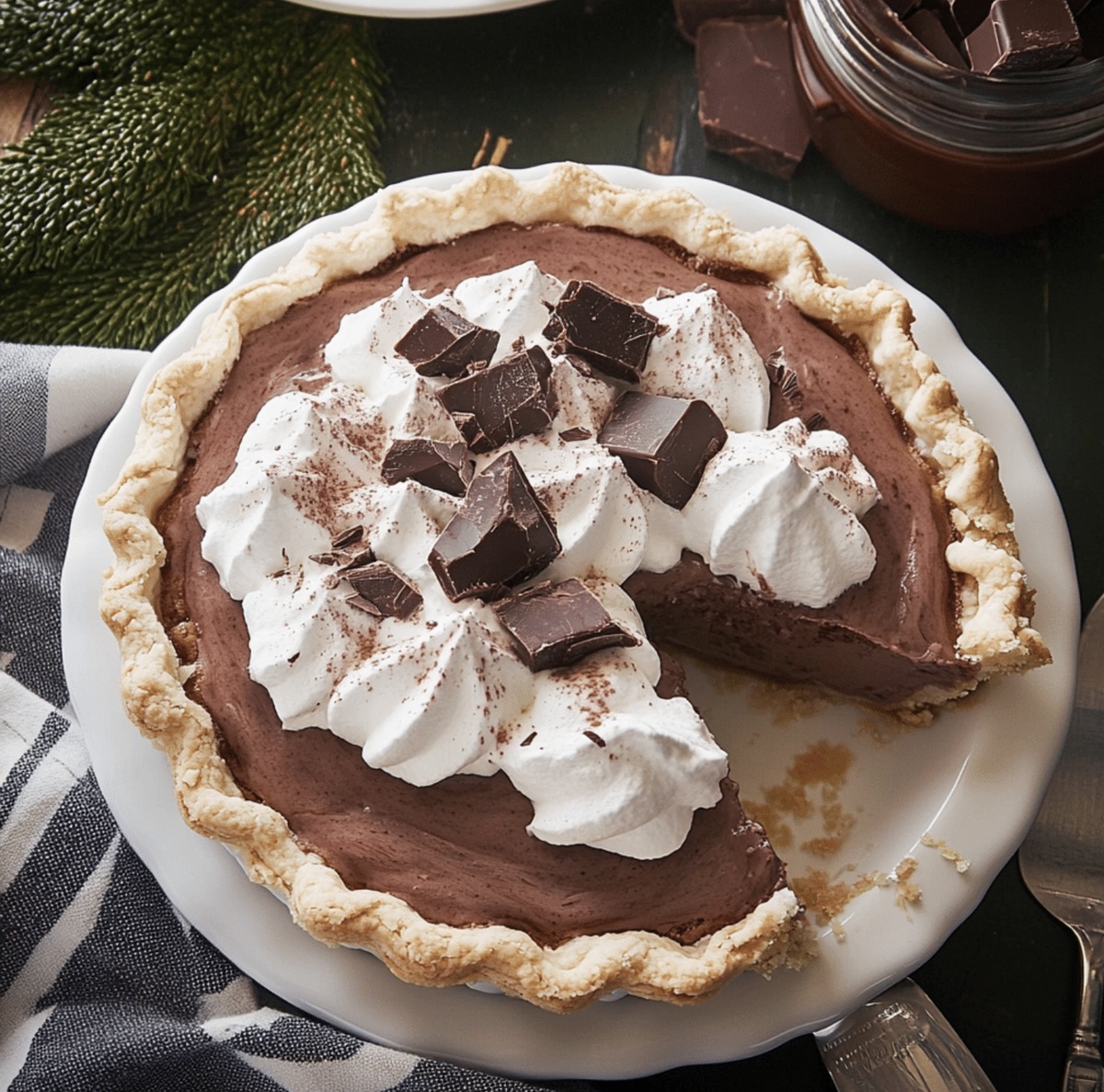 Velvety Hot Chocolate Ice Box Pie Recipe