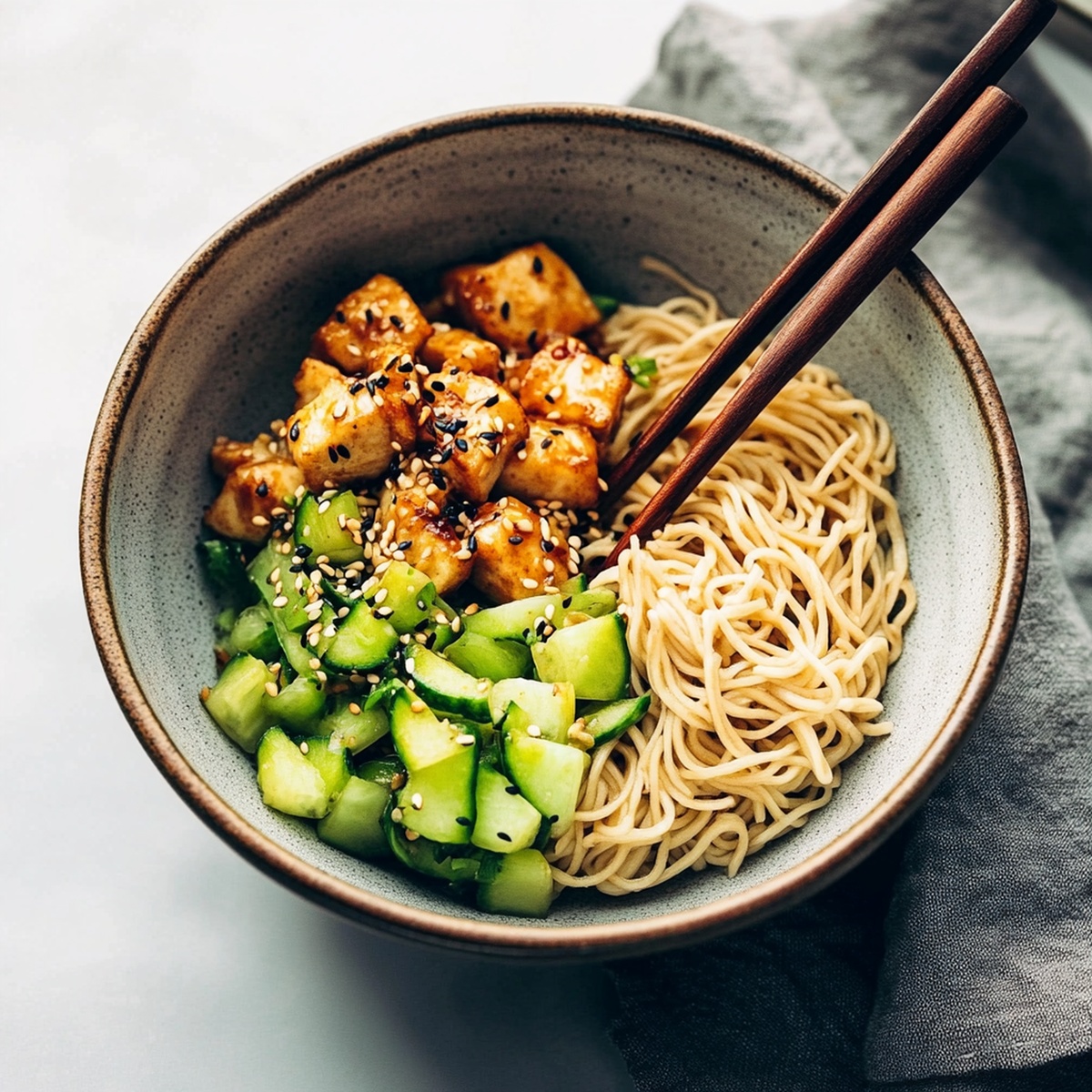 Tangy Sesame Noodle Bowls Recipe