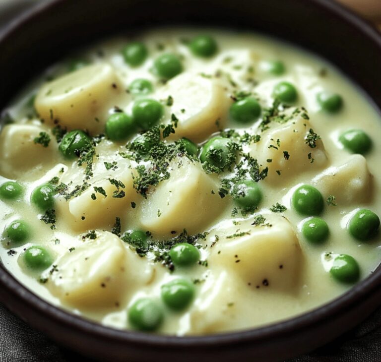 Velvety Creamed Peas And Potatoes Recipe