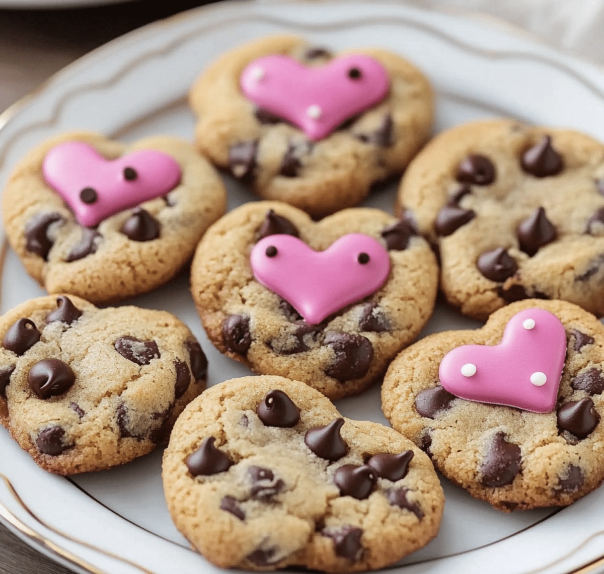 Romantic Heart Shaped Chocolate Chip Cookies Recipe