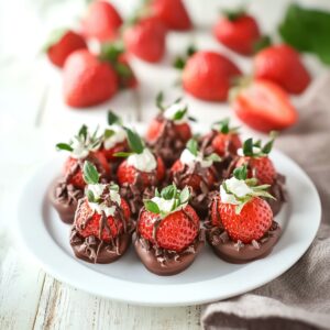 Luscious Chocolate Cheesecake Stuffed Strawberries Recipe