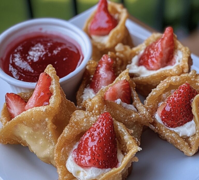 Deep-Fried Strawberry Cheesecake Wonton Bites Recipe