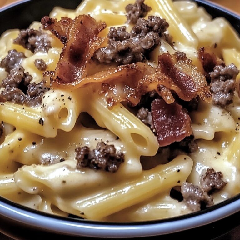 Loaded Bacon Cheeseburger Alfredo Pasta Recipe