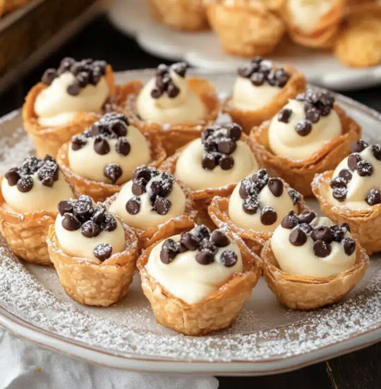 Crispy Mini Cannoli Cups Recipe