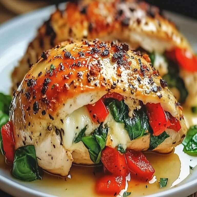 Juicy Stuffed Chicken With Roasted Red Peppers, Spinach, And Mozzarella Recipe