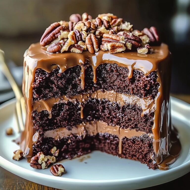 Indulgent Pecan Caramel Chocolate Cake Recipe