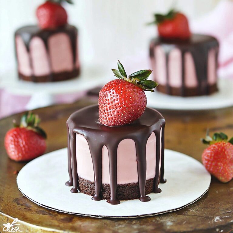 Luscious Chocolate-Covered Strawberry Mini Cakes Recipe