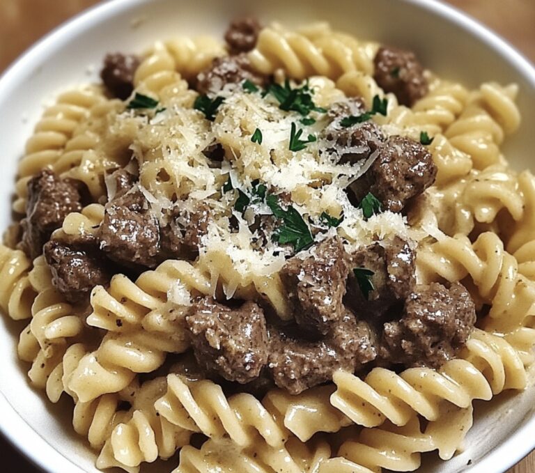 Beef And Rotini In Garlic Parmesan Sauce Recipe