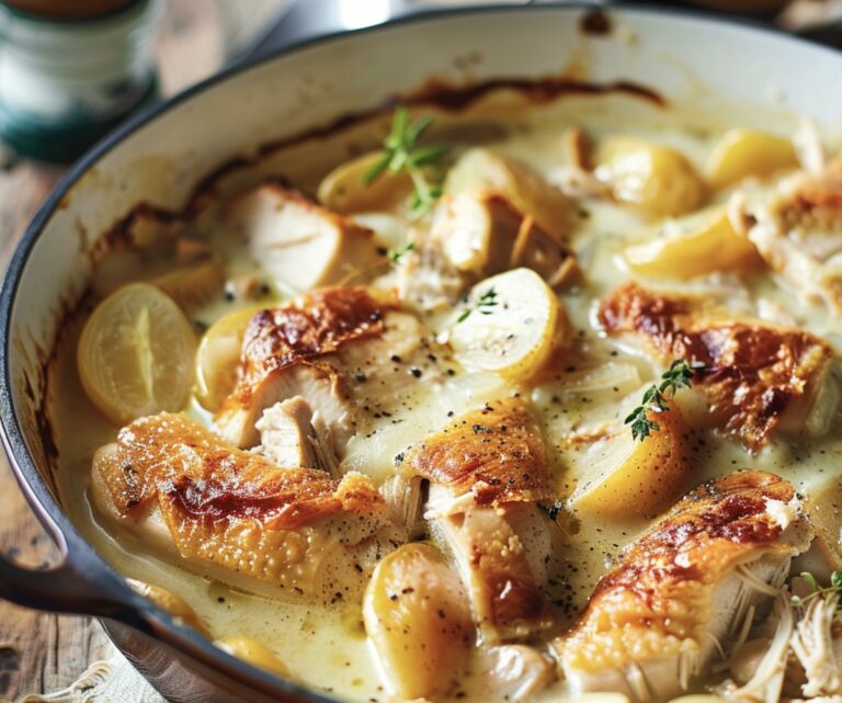 French Chicken Casserole A La Normande Recipe