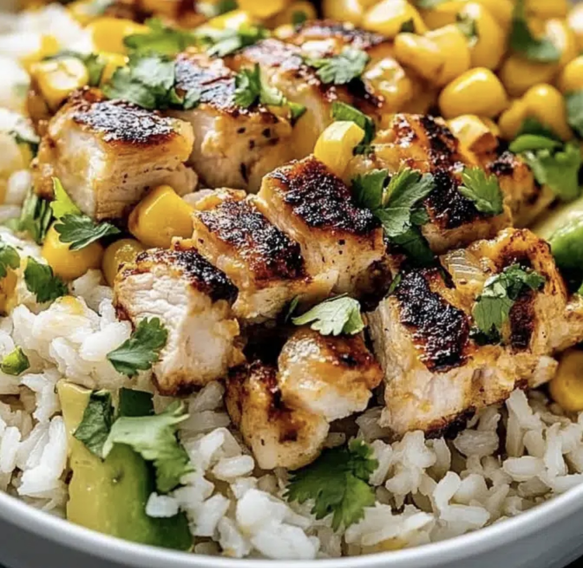 Smoky Street Corn Chicken Rice Bowl Recipe