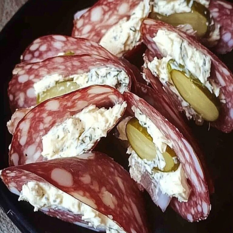 Salami Filled With Cream Cheese And Dill Pickles Recipe