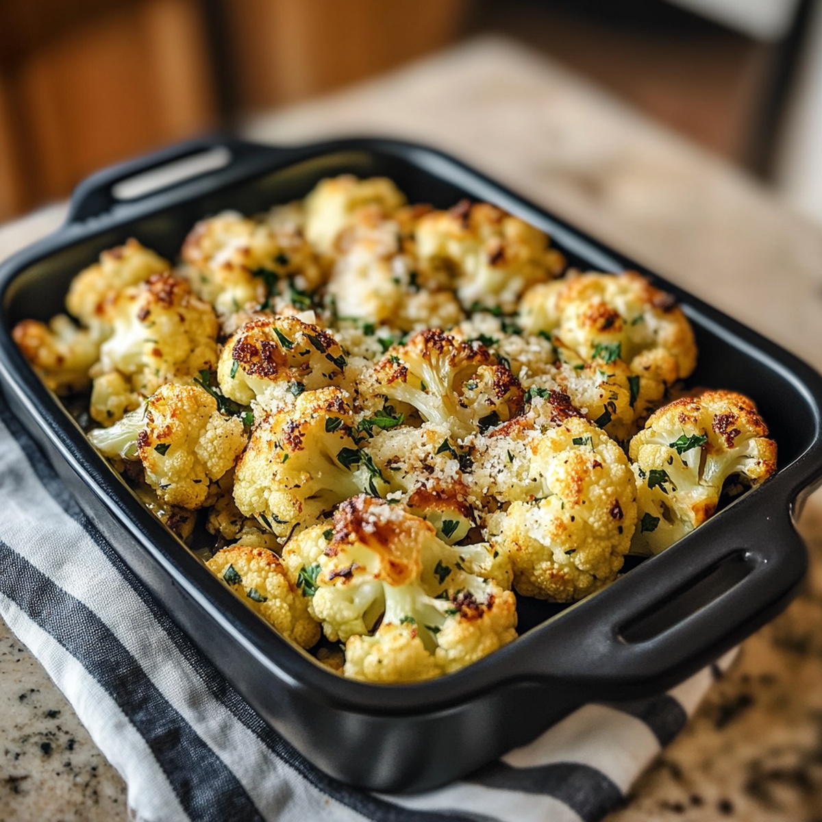 Crispy Garlic-Parmesan Roasted Cauliflower Recipe
