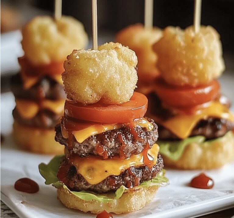 Crispy Mini Tater Tot Cheeseburgers Recipe