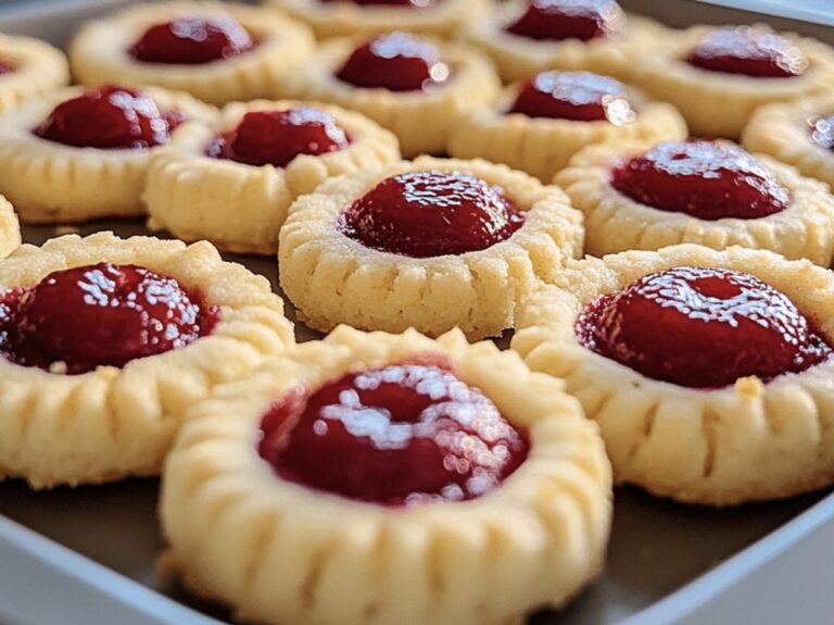 Raspberry Almond Shortbread Thumbprint Cookies Recipe
