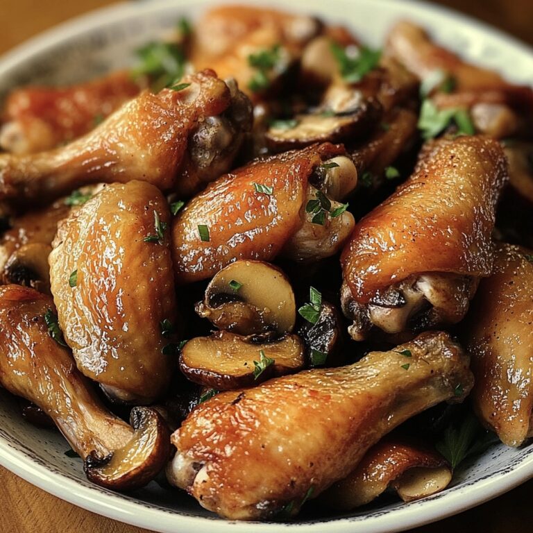 Chicken Wings With Mushrooms Recipe