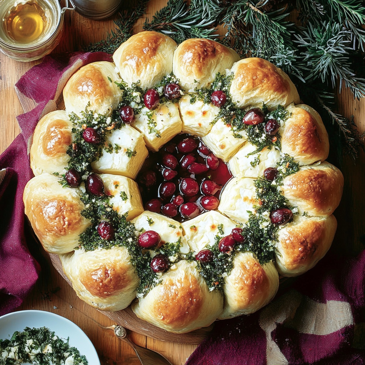 Baked Brie And Bread Wreath Recipe