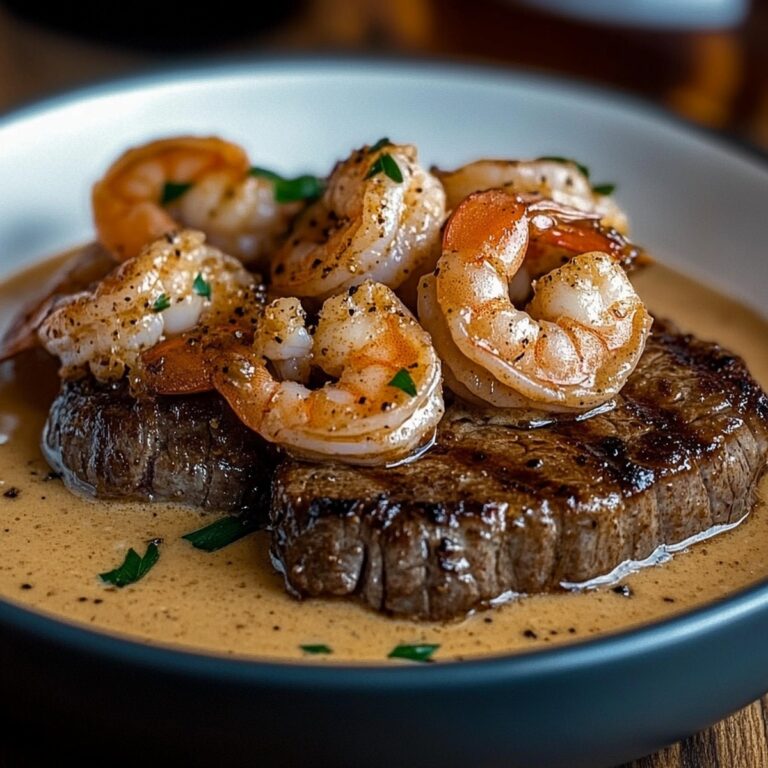 Steak In Creamy Cajun Shrimp Sauce Recipe