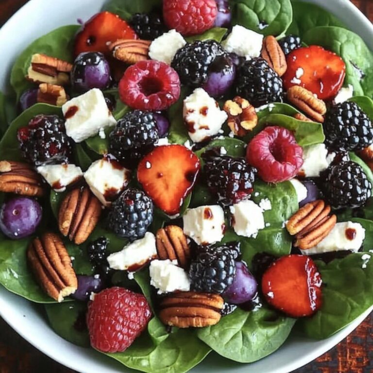 Berry Spinach Salad With Pecans, Feta, And Balsamic Glaze Recipe