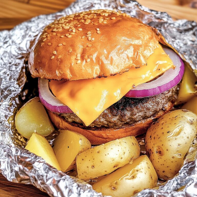 Juicy Cheeseburgers In Foil With Veggies And Potatoes Recipe