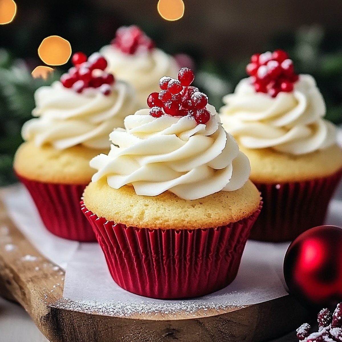 Festive Christmas Vanilla Cupcakes Recipe