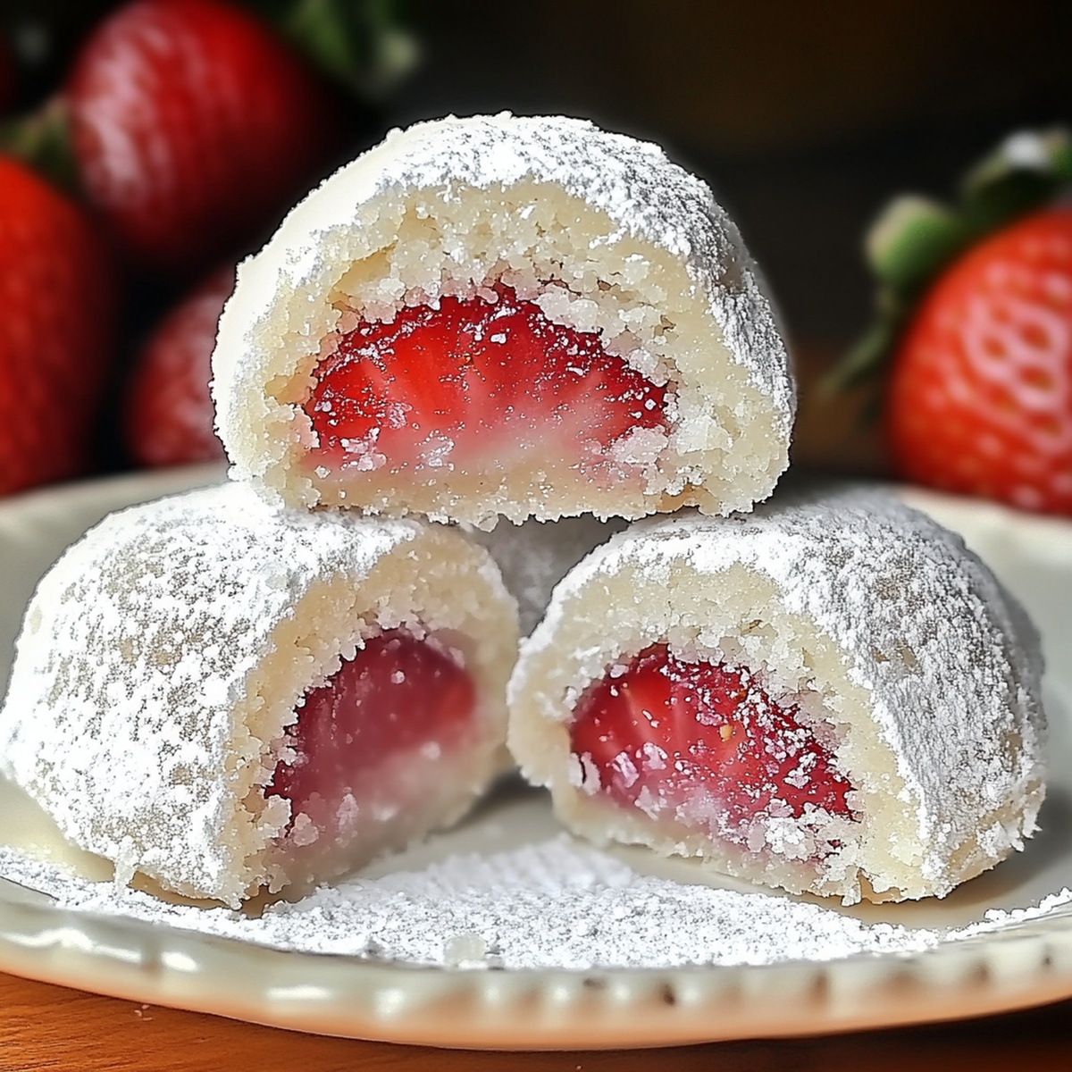 Heavenly Strawberry Snowball Cookies Recipe