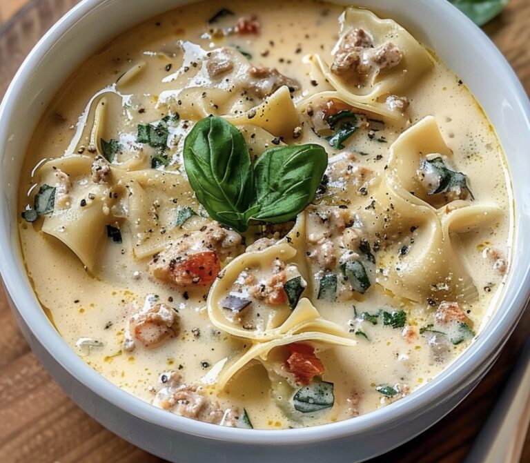 Creamy Alfredo Lasagna Soup Recipe