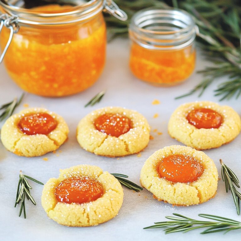 Sparkly Apricot Rosemary Thumbprint Cookies Recipe