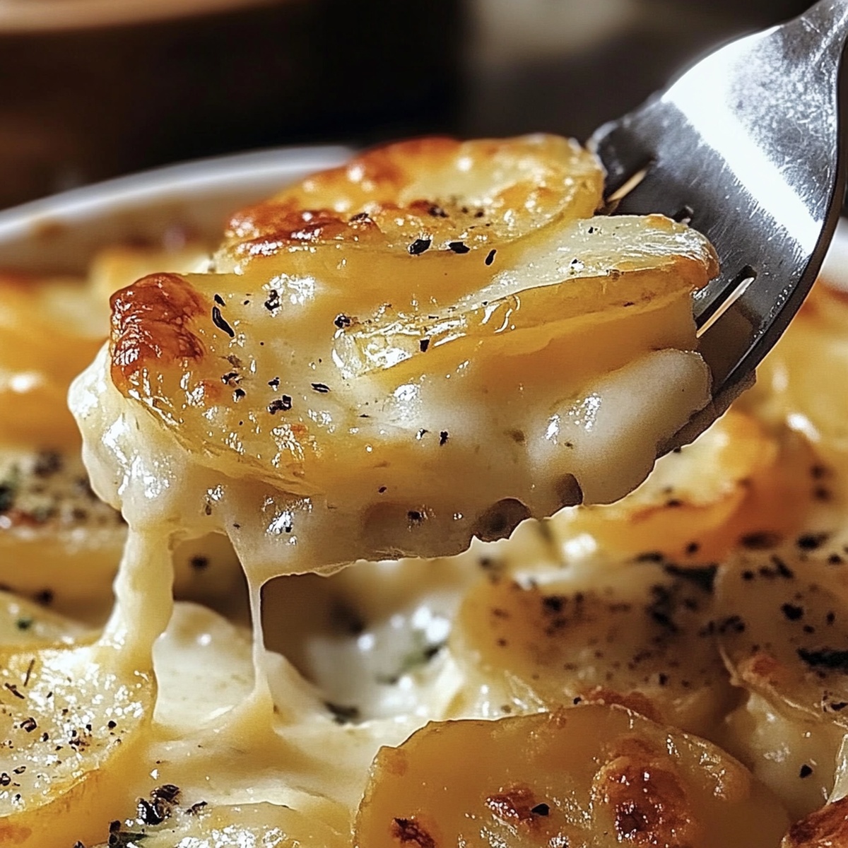 Cheesy Garlic Scalloped Potatoes Recipe