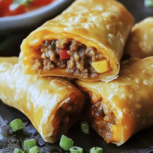 Cheeseburger Egg Rolls Recipe
