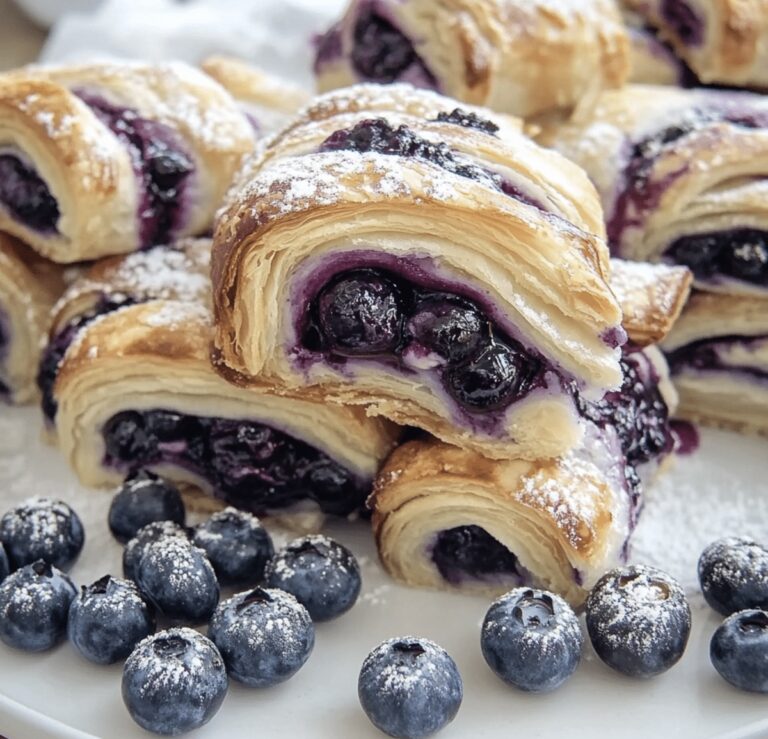 Flaky Blueberry Cream Cheese Puff Pastry Recipe