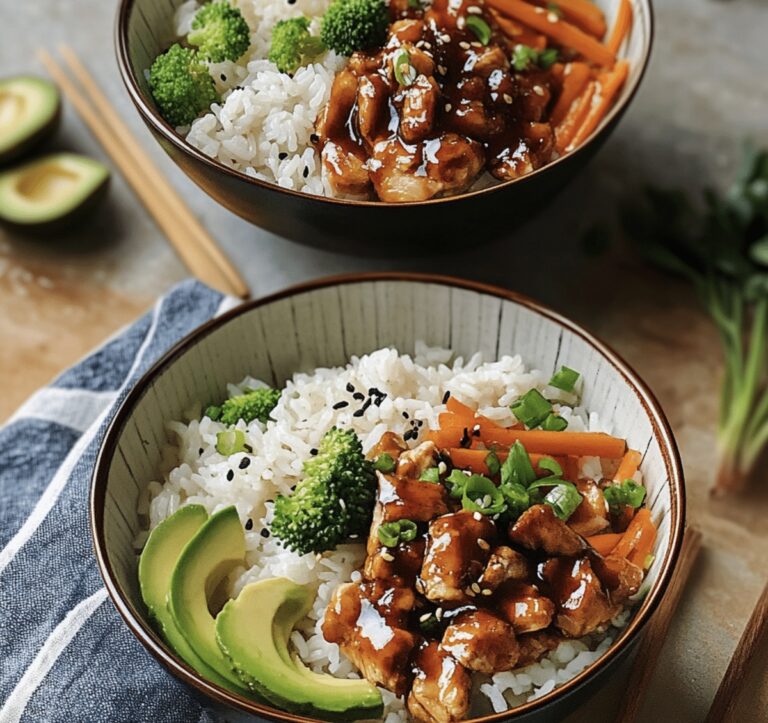 Crispy Sticky Chicken Rice Bowls Recipe