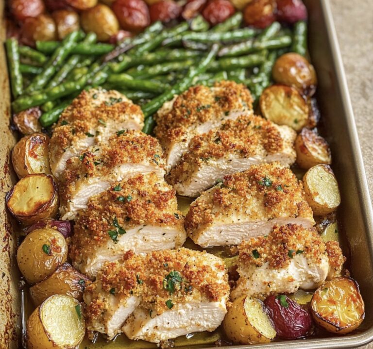 Parmesan Crusted Chicken Sheet Pan Dinner Recipe
