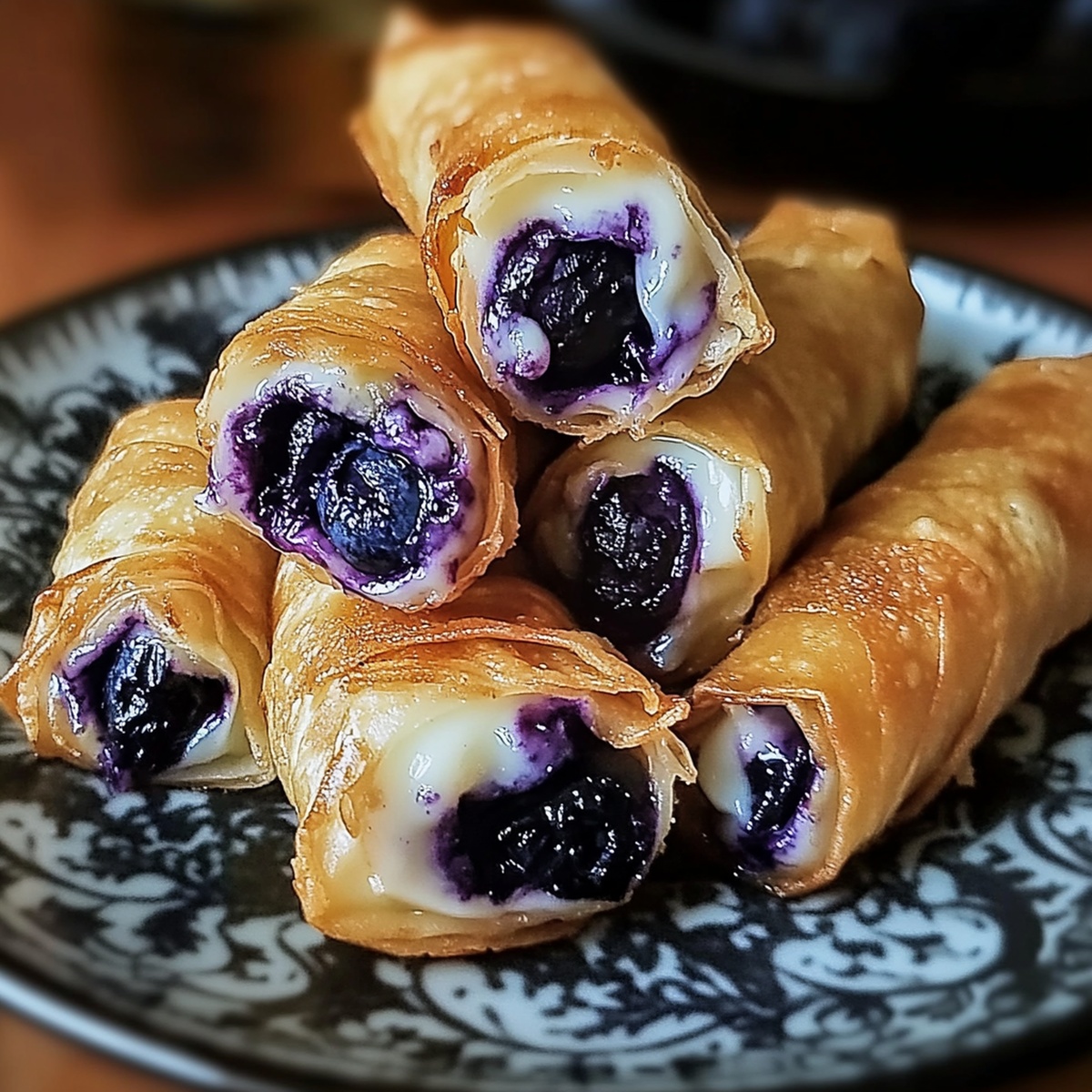 Blueberry Cream Cheese Egg Rolls Recipe