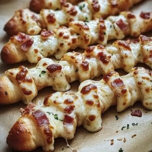 Crispy Garlic Butter Bacon Alfredo Pizza Twists Recipe
