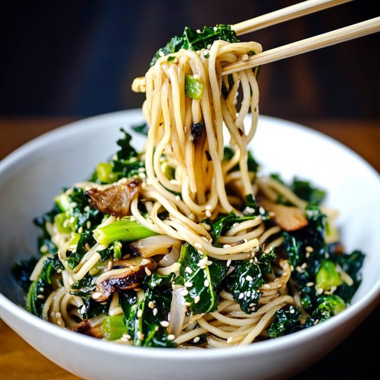 Vibrant Sesame Kale Noodles Recipe