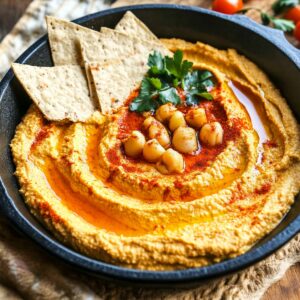Rustic Roasted Red Pepper Hummus Recipe