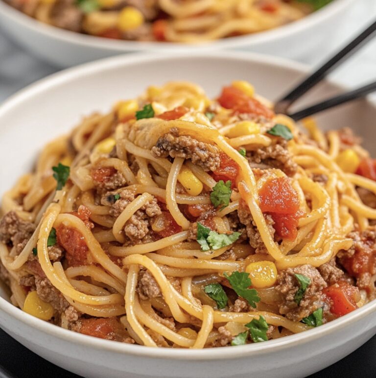Crockpot Taco Spaghetti Recipe