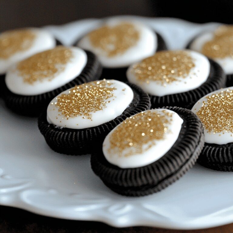 Gold Glitter Dipped Peanut Butter Oreos Recipe