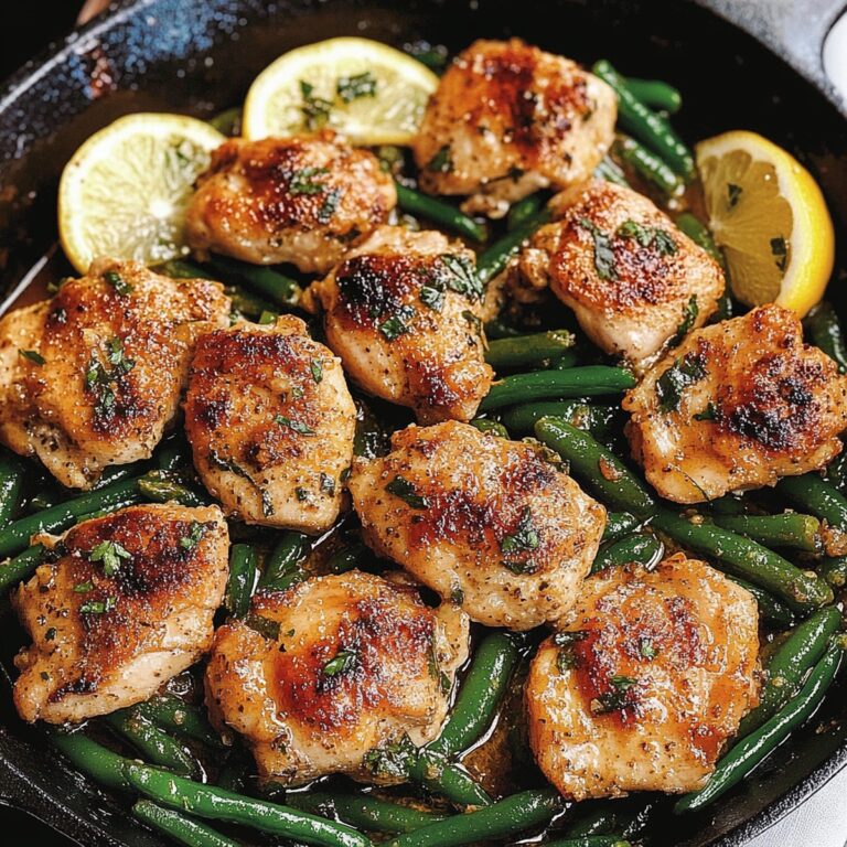 Mouthwatering Lemon Garlic Butter Chicken And Green Beans Skillet Recipe