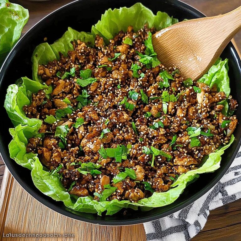 Crispy Asian Garlic Sesame Chicken Lettuce Cups Recipe