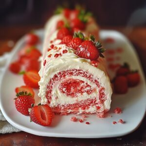 Strawberry Birthday Cake Roll Recipe