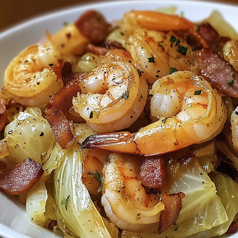 Fried Cabbage With Shrimp, Sausage & Bacon Recipe