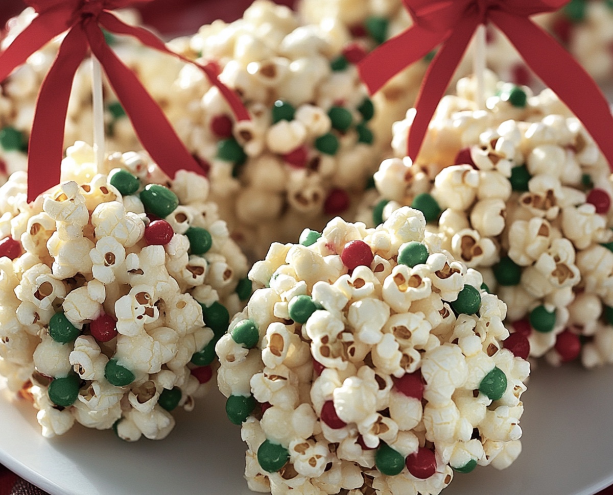 Festive Christmas Popcorn Balls Recipe