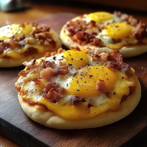 Cheesy English Muffin Breakfast Pizza Recipe