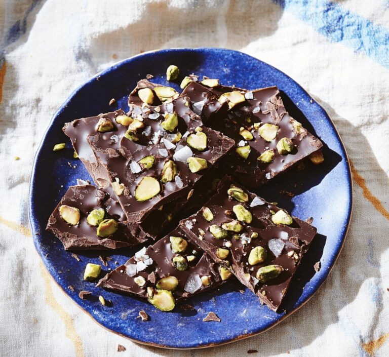 Indulgent Hazelnut & Pistachio Dark Chocolate Bark Recipe