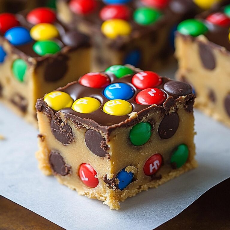 Dreamy No-Bake M&M Cookie Dough Bars Recipe