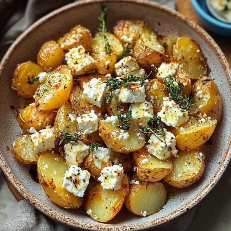 Crispy Roasted Potatoes With Baked Feta And Garlic Recipe